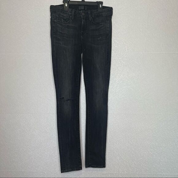 𝅺vince Destructed Veined Black Distressed Skinny Jeans 27 - Picture 1 of 6